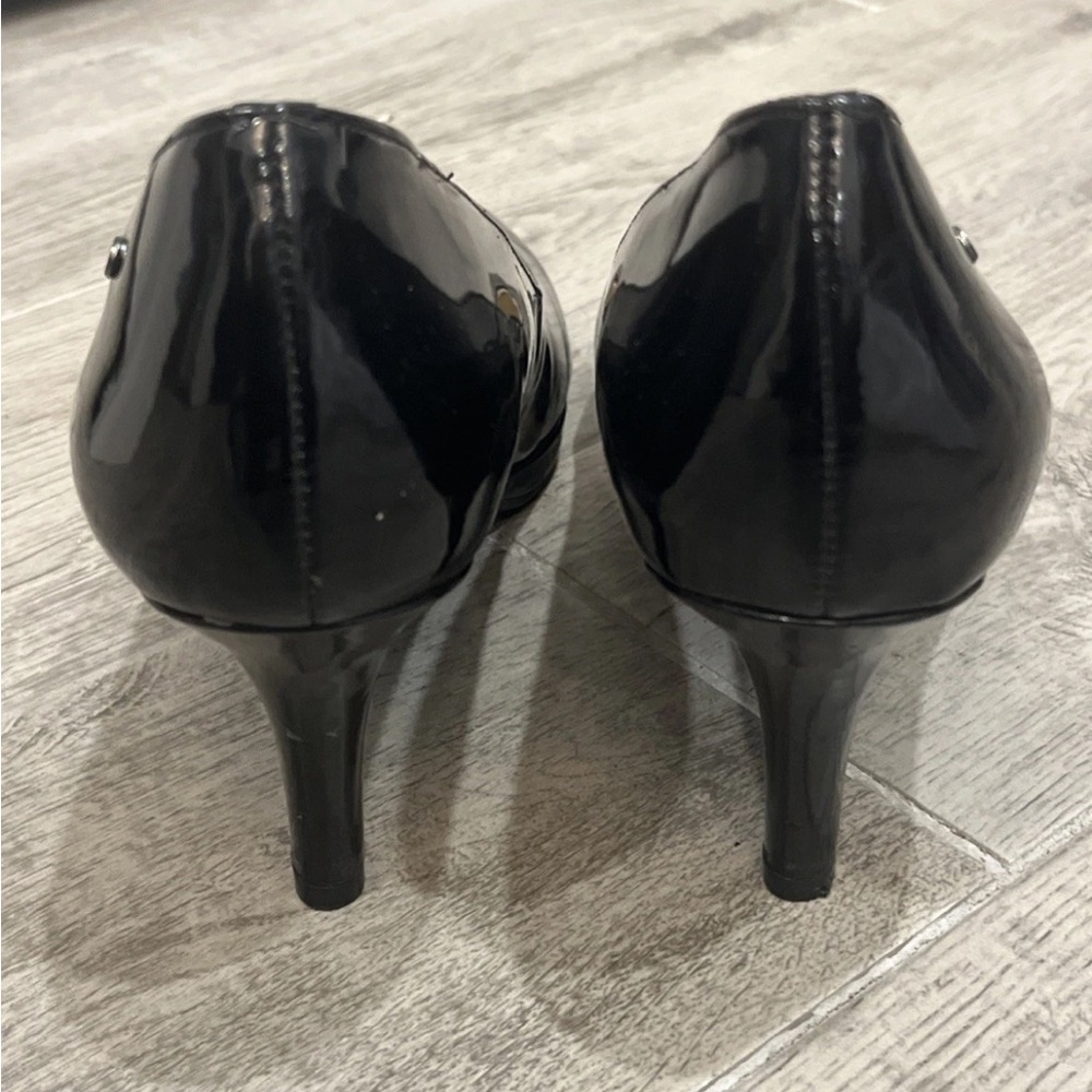 Etienne Aigner Women’s Drew Pumps Size 8 M Black‎ Patent Leather Slip-On Heels - Picture 5 of 11